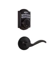 Defiant Electronic Single Cylinder Deadbolt w/ Naples Handle Combo Pack