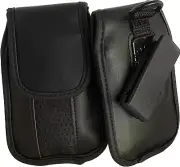 For Nokia 2780, 2760, 2720v Flip - Black Leather Pinch Clip Case