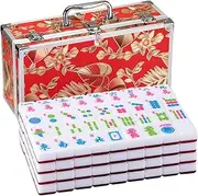YANMEIYA American Mahjong Tile Set 1.6-inch Mahjong Tile Set Pink Acrylic American Mahjong Set 166 Mahjong Tiles and Gift Mahjong Box
