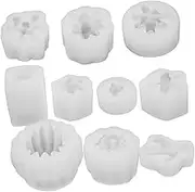 HOODANCOS 3sets Candle Molds for Candle Making Bulk Candle Wicks for Candle Making Candle Warmer Lamp USB Tin Candle Mold Antique Electric Candles with Flame Wax Melt Molds White 10pcs*3