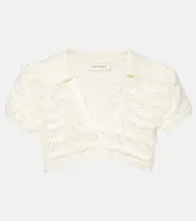 [Bananhot] Bananhot Coco knitted cotton-blend crop top XS/S white