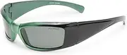 [Cancer Council] Male Shark Kids Metallic Green Black Wrap Sunglasses