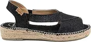 [TONI PONS] Elda-S Women's Espadrille Shiny Fabric, Platinum, 5 AU