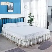 Bed Valance Skirt Bed Skirts Valances Double/Single Lace Hotel Bedding Wrap King Size Ruffle Elastic 180 * 200CM 200 * 220CM Dust-Proof Around No Bed Surface Decoration Bed Cover Home Textile