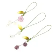 Tulip Flowers Strap Lanyards Charms Mobile Phone Case Keychain Car Key Chains