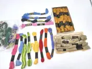 Lot of 26 ~ Embroidery Floss thread skeins All colors Plus Bag Of Assorted Loose