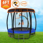 6ft Trampoline Free Safety Net Spring Pad Roof Cover Mat Ladder Basketball Set