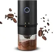 zolyet Portable Electric Burr Coffee Grinder Ceramic Burr Grinder USB Coffee Bean Grinder with Multiple Gr g Settings Cleaning Brush Included for Coffee Espresso e Mochas Black NO Scale