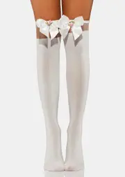 Purely Be Mine Bow Socks