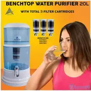 Benchtop Water Filter Dispenser 8 Stage Water Filter Purifier with 3 Filters 20L