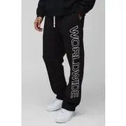Mens Black Relaxed Worldwide Joggers