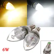 E14 6W 3 LED White/Warm White LED Chandelier Candle Light Bulb 85-265V 837 WARM WHITE