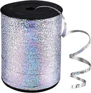 500 Yards Silver Shiny Balloon Ribbons for Parties FloristCrafts and Gift Wrapping.