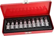 10pcs Pneumatic Socket Combination Set Drive Triple Square Spline Bit Durable Chrome Vanadium Steel Precise Sizing for Automotive Repairs