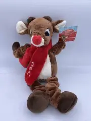Rudolph the Red Nosed Reindeer Plush Pull Dog Toy Bungee Stretch Legs 10"
