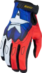 ICON 3301-4717 Hooligan™ CE Tejas Libre Gloves - Blue - Medium
