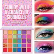 TINTARK Colorful Eyeshadow Palette, Blue Purple Green Neon Eye Shadow Pallets for Women Party Christmas, Metallic Shimmer Matte Makeup Palette Rainbow 30 Shades, Talc Free