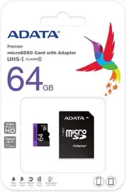 ADATA Micro SD Card (Class 10) 64 GB – Black