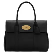 [Mulberry] Bayswater Black & Brass Small Classic Grain