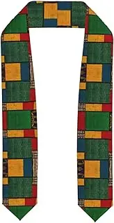 [SKKNT] African Style Patchwork Print Graduation Shawl Stole For Academic Commencements Honor Sash Congratulations Gift