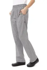 Women's Essential Baggy Chef Pants Small Check Small