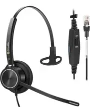 Arama Telephone Headset with Noise Canceling Mic & in-line Controls Corded