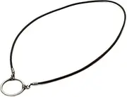 [LaLoop] La LOOP Designer Eyeglass Necklace Khaki Silk Stretch with Antique Silver Loop, 25mm, Black With Antic Silver