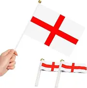 SHATCHI St George England Hand Waving PVC Flag For Rugby Cricket World Cup Royal Event Support Country, Pack Of 50