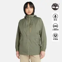 在飛比找momo購物網優惠-【Timberland】女款灰綠色防水可收納運動外套(A5P