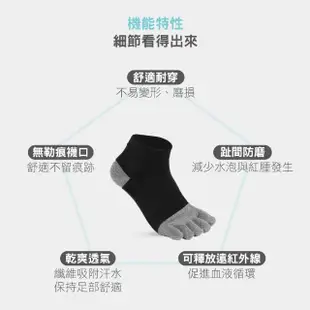 【MarCella 瑪榭】MIT竹炭纖維健康五趾短襪(抗菌/五指襪/除臭襪)
