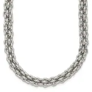 Stainless Steel Chisel Polished 24 Inch Necklace