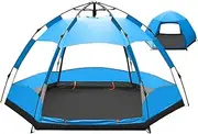 Instant Pop Up Tent Two Layer Automatic Dome Tent Backpacking Tent for 5-8 People