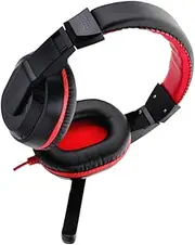 TEHAUX Adjustable Game Headphones with Noise Canceling Mic for PC Laptop Over Ear Stereo Headset for Comfortable Long Use Easy Volume Control Mute Function Red