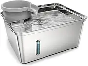Dog Water Fountain Stainless Steel, 256oz/2Gallon, Pet Water Fountain for Cats and Dogs, Pet Drinking Fountain with Large Capacity, Large Surface Area, Ultra-Quiet Pump