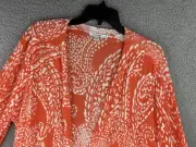 Chicos Cardigan Sweater SP42-23 Womens 3 Orange Blossom NEW