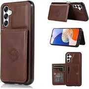 [YocoverTech] for Samsung A35 5G Case,for Galaxy A35 5G Back Case,PU Leather Magnetic Back Shell Cover Case with Card Holders[6.6 inch]-Brown