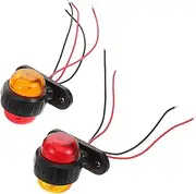 TOPPERFUN 2pcs LED Side Marker Lights: Tail Lights with 2- Yellow and Red Lighting for Rvs Trucks Trailers - High Visibility Safety Signal Lamp for Parking and Turning Easy Installation