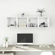 Wall Cabinets 4 pcs High Gloss White 37x37x37 cm Engineered Wood Wall Decor