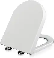 O Shape Toilet Seat,Toilet Seat with Easy Clean & Change Hinges, Toilet Seats Elongated Soft Close and Quick-Release, Easy to Install, White
