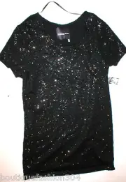 New Supermodel Essentials Victorias Secret NWT Womens Dress Sequins M Black Med