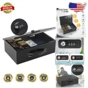 Contemporary Fireproof Metal Lock Box - Large Capacity for Valuables & Documents