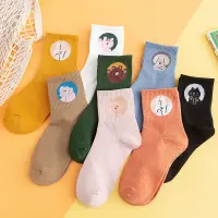 在飛比找蝦皮購物優惠-【日光手感】日系圓圈動物中筒襪(8色)動物襪子 中筒襪 棉襪