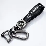 Leather Keychain Hook Key Pendant with Car Brand Logo Spring Buckle & Ring Compatible with Main Car Brand LEXUS