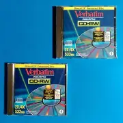 New 2 pc Lot DirectCD V2 Formatted Disc Verbatim DataLifePlus CD-RW 2x/4x 533 MB
