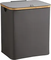 Large Laundry Basket with Lid - Tall Hamper - Pull Handles Storage Organizer Basket for Blankets Clothes Bathroom College Dorm Nursery Bedroom