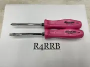 Snap-on Tools NEW 2pc PEARL PINK Hard Handle Flat Phillips Head Screwdriver Set
