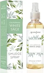 White Sage Smudge Spray by Aromafume | 100ml/3.3 oz | Sage Spray for Cleansing Negative Energy & Protection | Non-Toxic Room Spray | Natural Sage Mist for Spiritual Cleansing, Smokeless Smudging