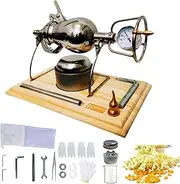 Retro Stainless Steel Hand Popcorn Cannon High Pressure Popcorn Maker, Puffed Rice Maker for Home Parties (260ml)