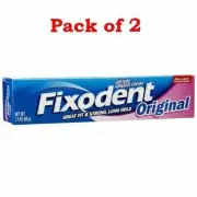 Fixodent Denture Adhesive Cream Complete Strong Hold Original 2.4 oz Pack of 2