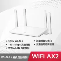 在飛比找生活市集優惠-【HUAWEI 華為】WiFi AX2 無線路由器 WS70